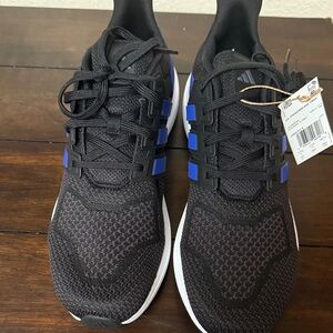 Adidas Men's Black and Blue Sneakers